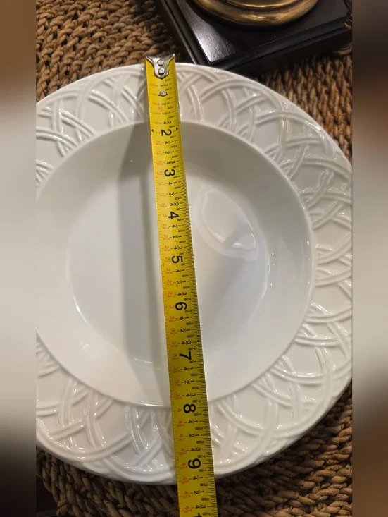 Pier 1 Handcrafted Ceramica Quadrifoglio Embossed Weave Rimmed Bowls Set of 5 - Picture 2 of 7